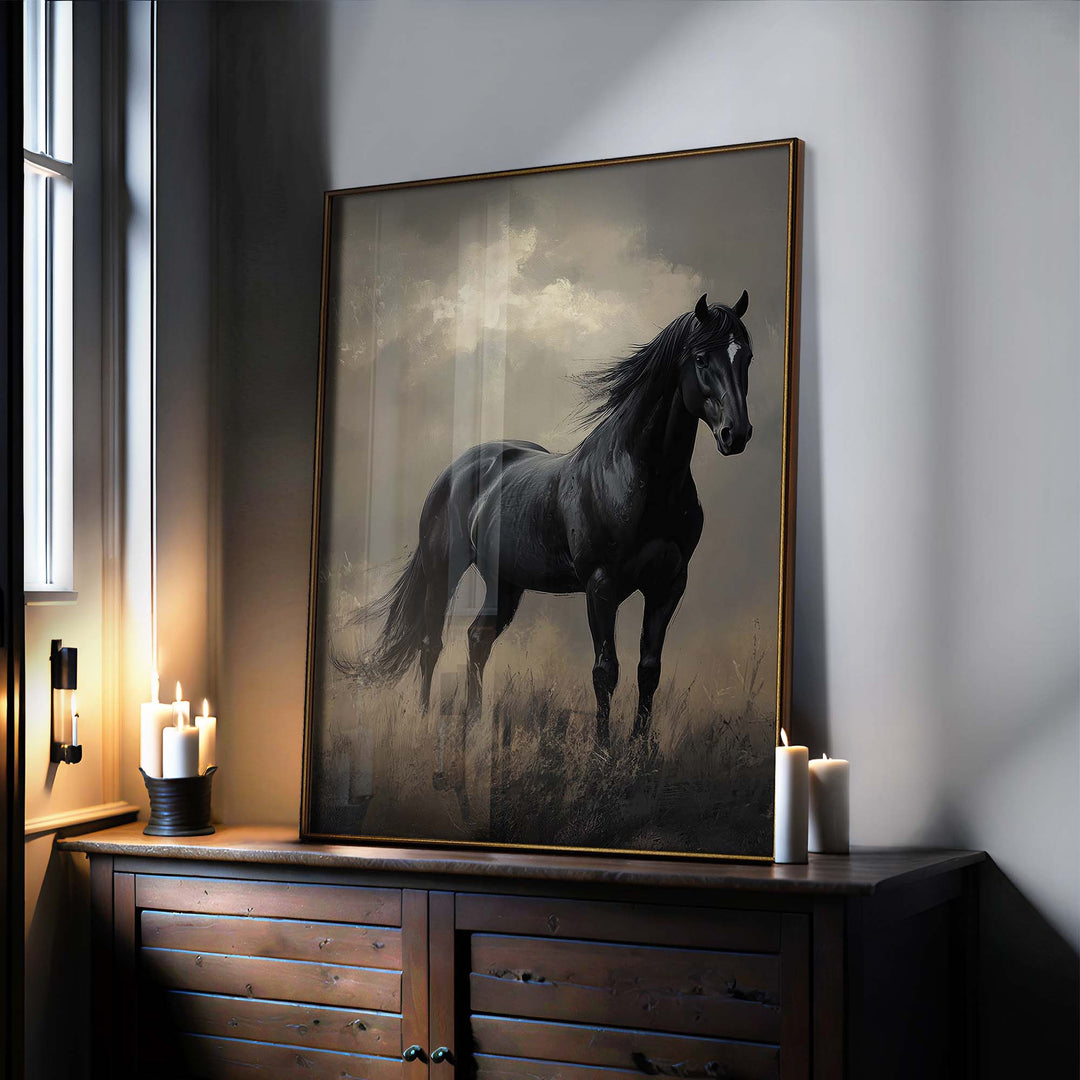 Dark Horse Print Wall Art Moncasso
