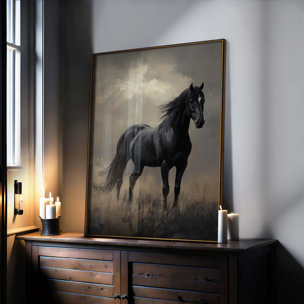 Dark Horse Print Wall Art Moncasso