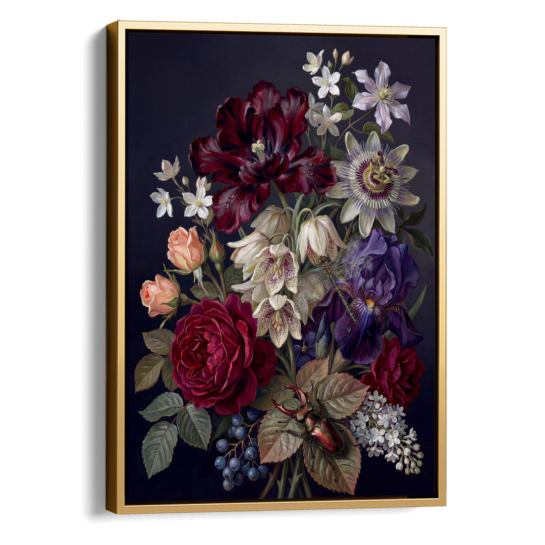 Midnight Botanical Print Wall Art Bilge Paksoylu