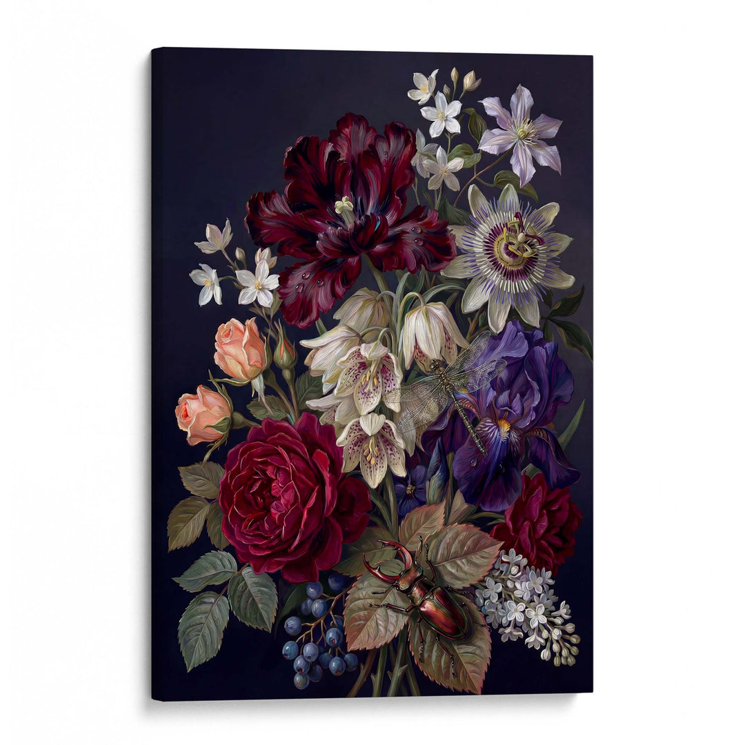 Midnight Botanical Print Wall Art Bilge Paksoylu