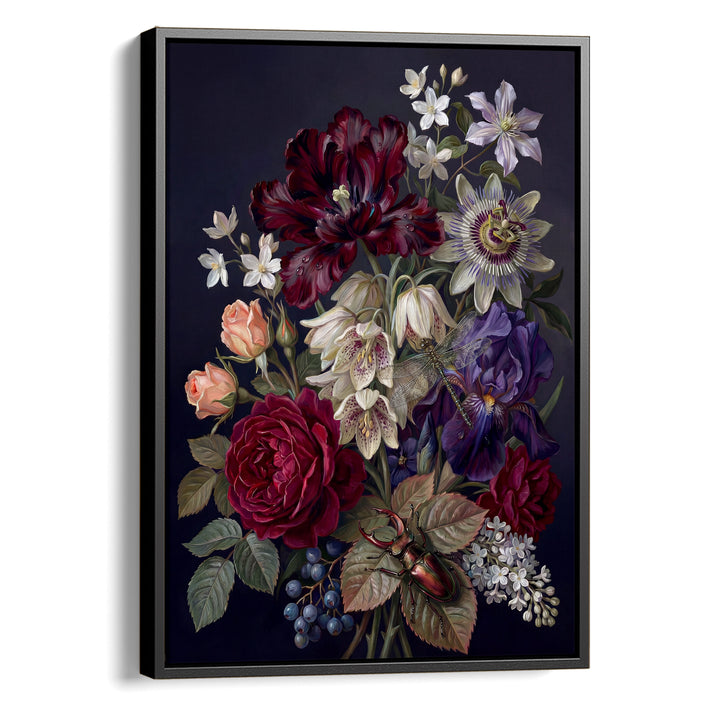 Midnight Botanical Print Wall Art Bilge Paksoylu