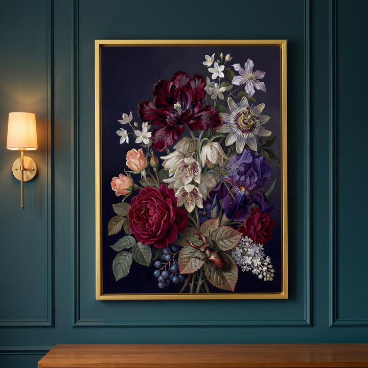 Midnight Botanical Print Wall Art Bilge Paksoylu