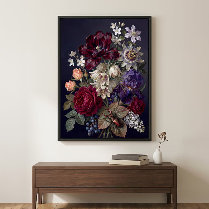 Midnight Botanical Print Wall Art Bilge Paksoylu