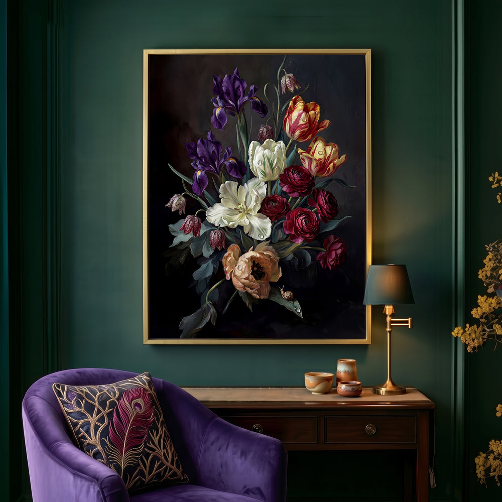 Iris Noir Print Print Wall Art Bilge Paksoylu