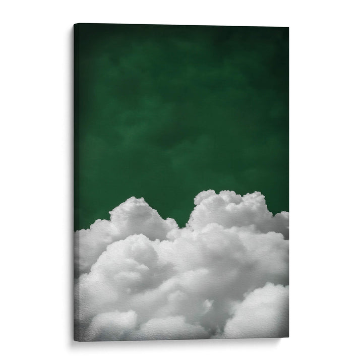 Deep Green Billowing Cloud Print Wall Art Moncasso