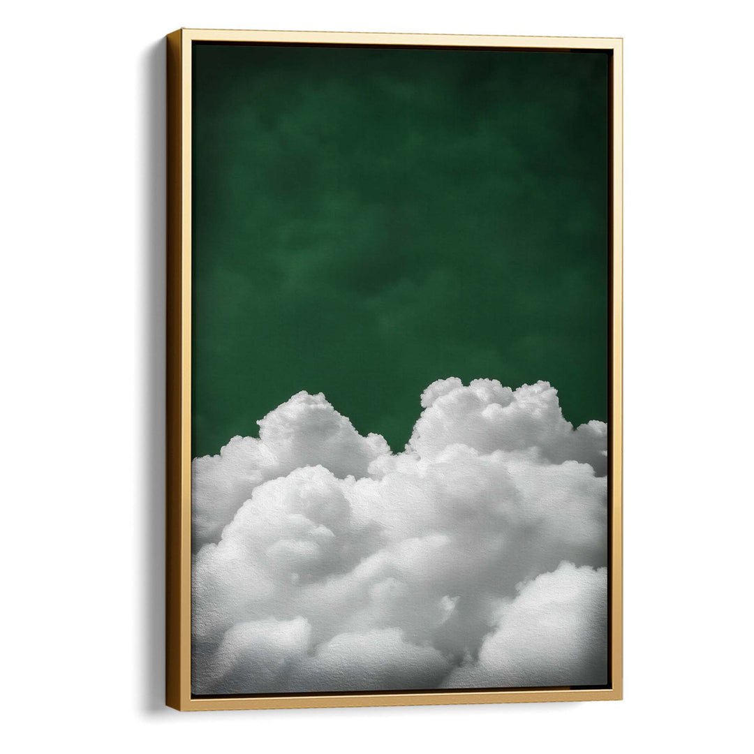 Deep Green Billowing Cloud Print Wall Art Moncasso