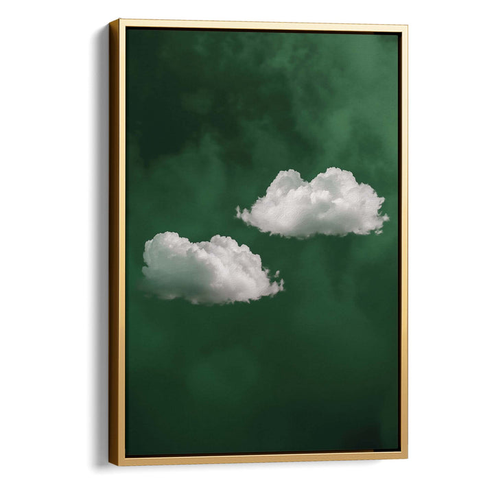 Deep Green Cloud Duo Print Wall Art Moncasso