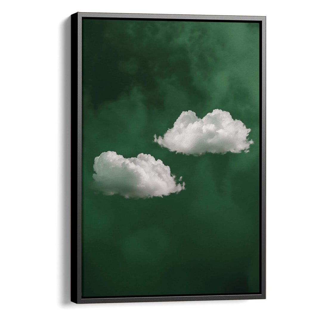 Deep Green Cloud Duo Print Wall Art Moncasso