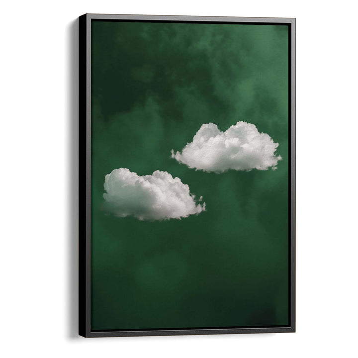 Deep Green Cloud Duo Print Wall Art Moncasso
