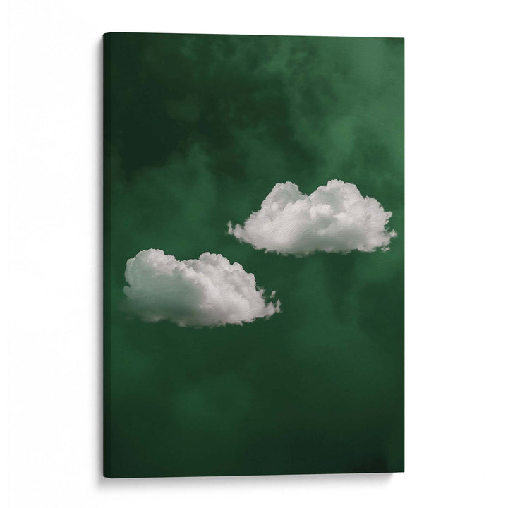 Deep Green Cloud Duo Print Wall Art Moncasso