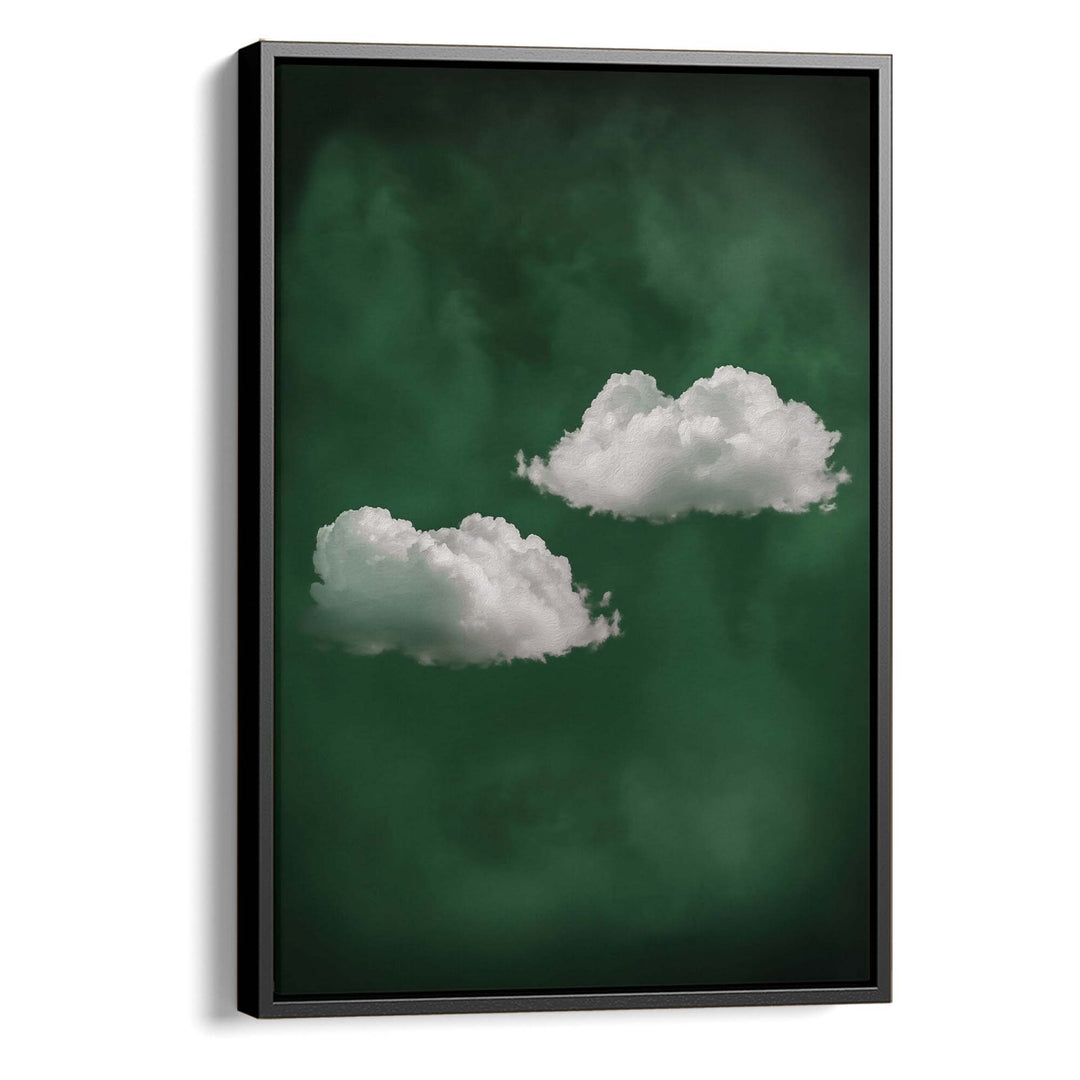 Deep Green Cloud Duo Print Wall Art Moncasso