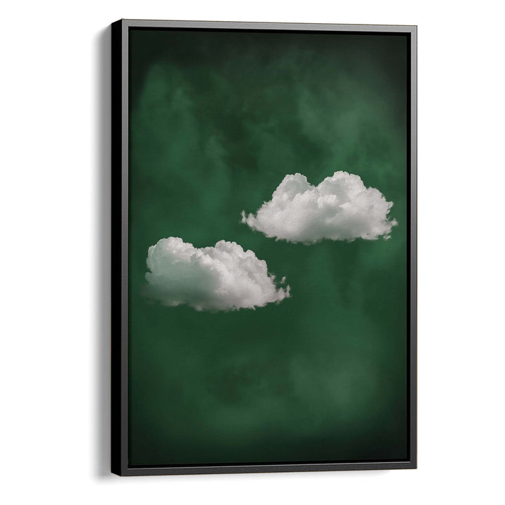 Deep Green Cloud Duo Print Wall Art Moncasso