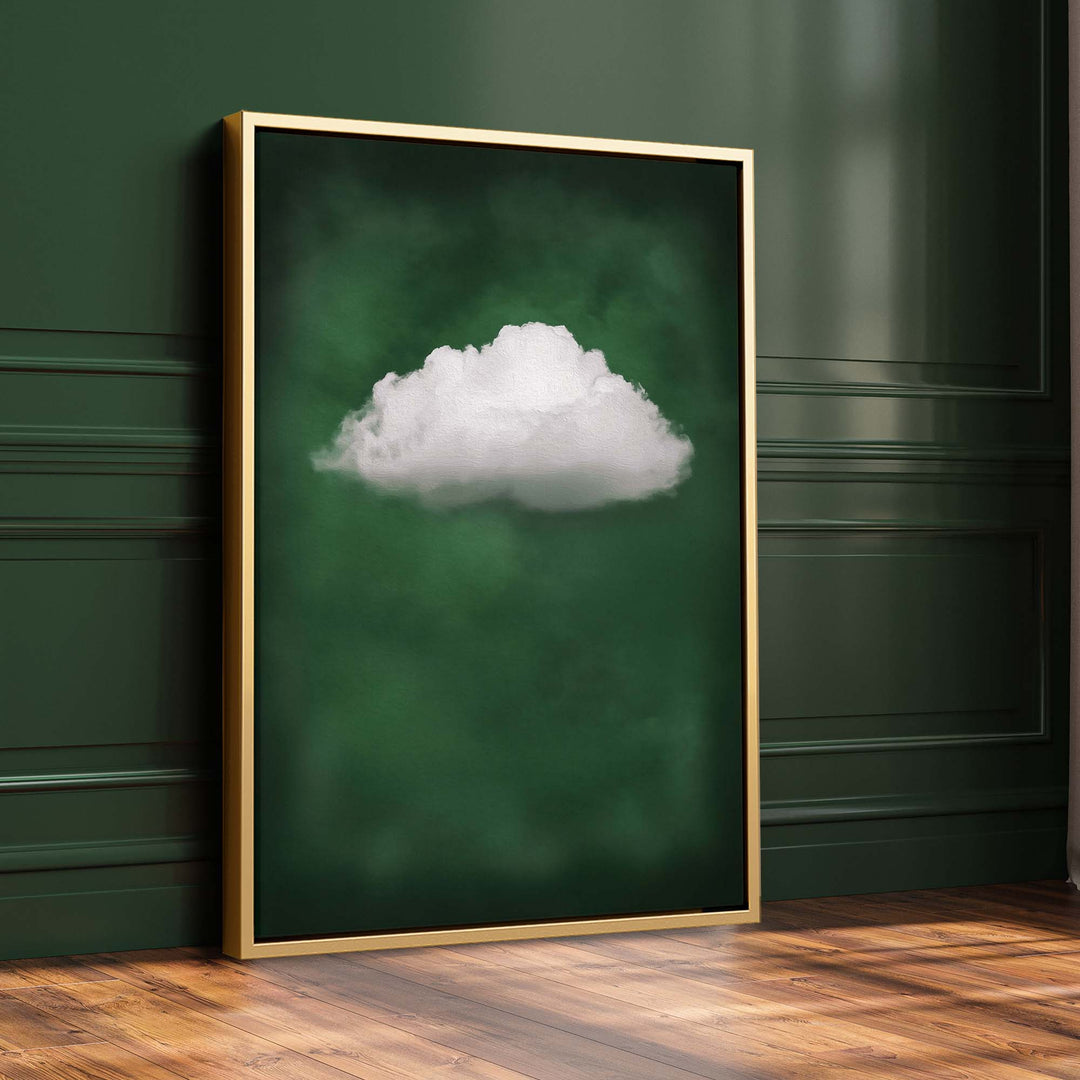 Deep Green Cloud Print Wall Art Moncasso
