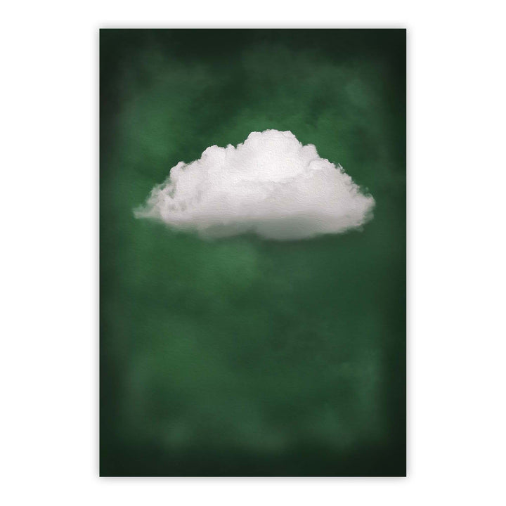 Deep Green Cloud Print Wall Art Moncasso