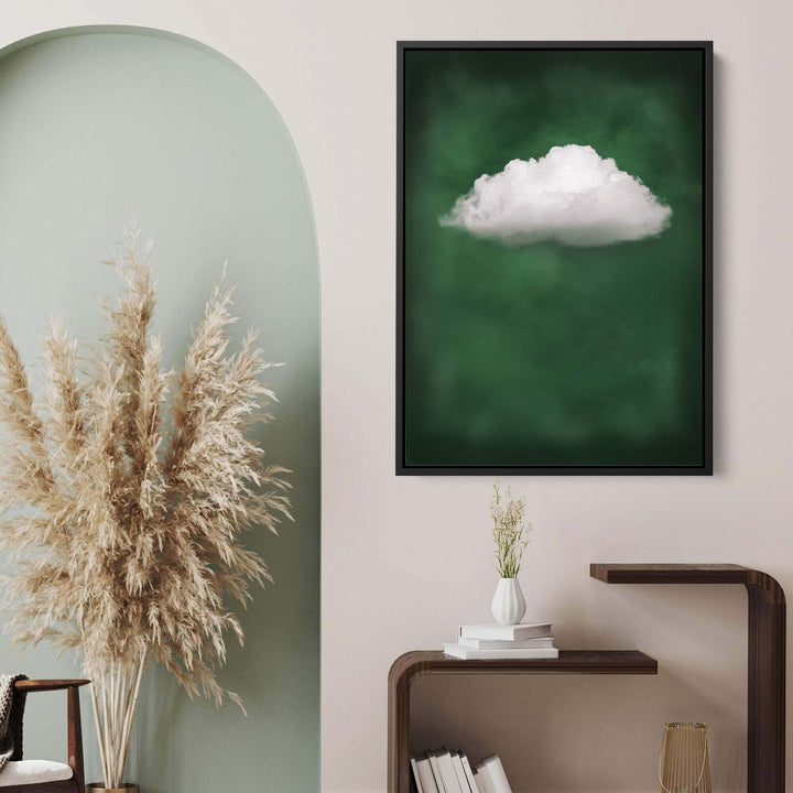 Deep Green Cloud Print Wall Art Moncasso