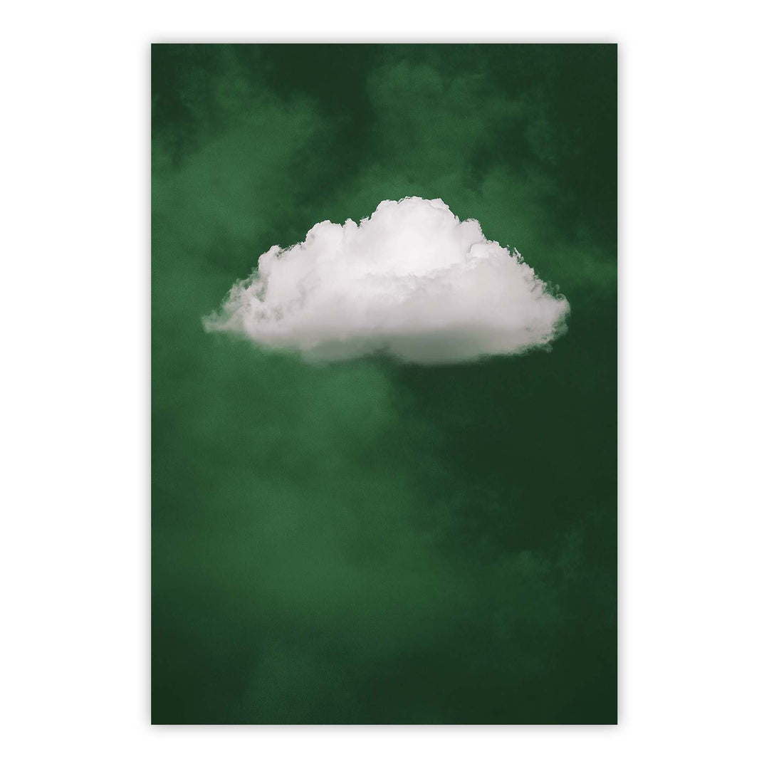 Deep Green Cloud Print Wall Art Moncasso
