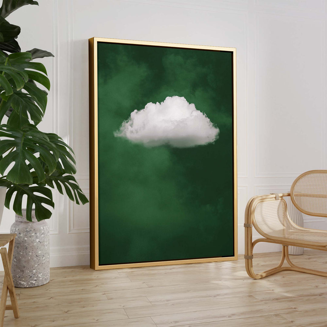 Deep Green Cloud Print Wall Art Moncasso