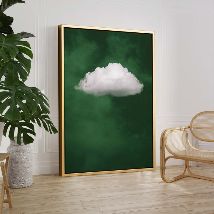 Deep Green Cloud Print Wall Art Moncasso