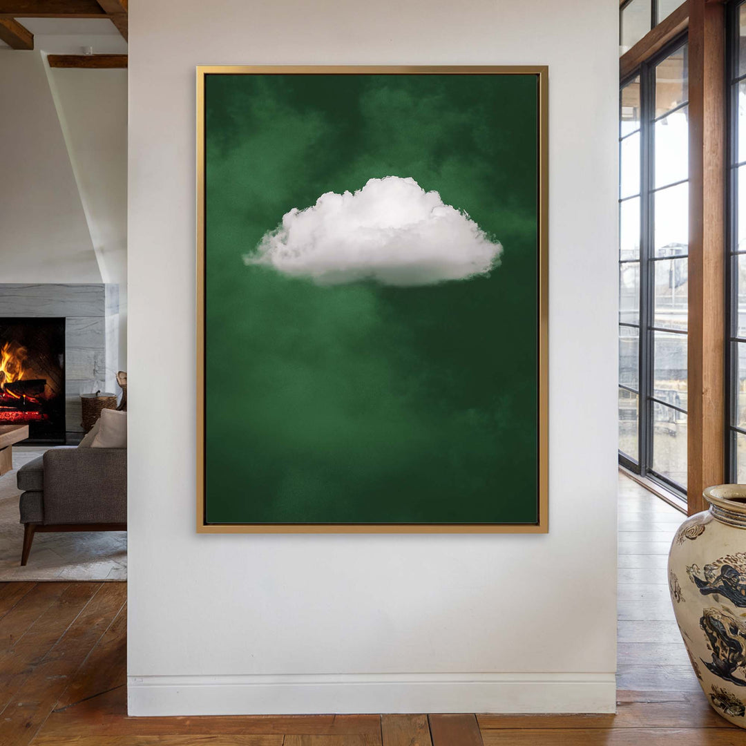Deep Green Cloud Print Wall Art Moncasso