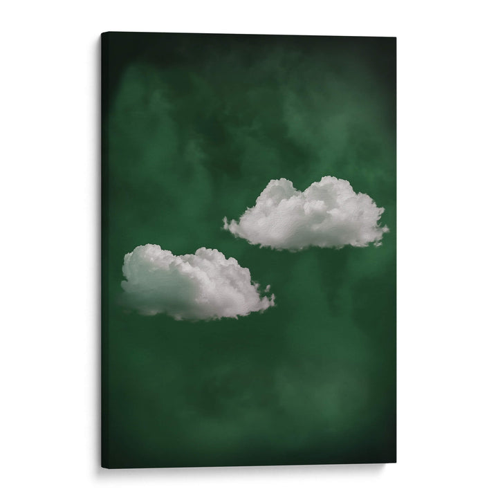 Deep Green Cloud Duo Print Wall Art Moncasso