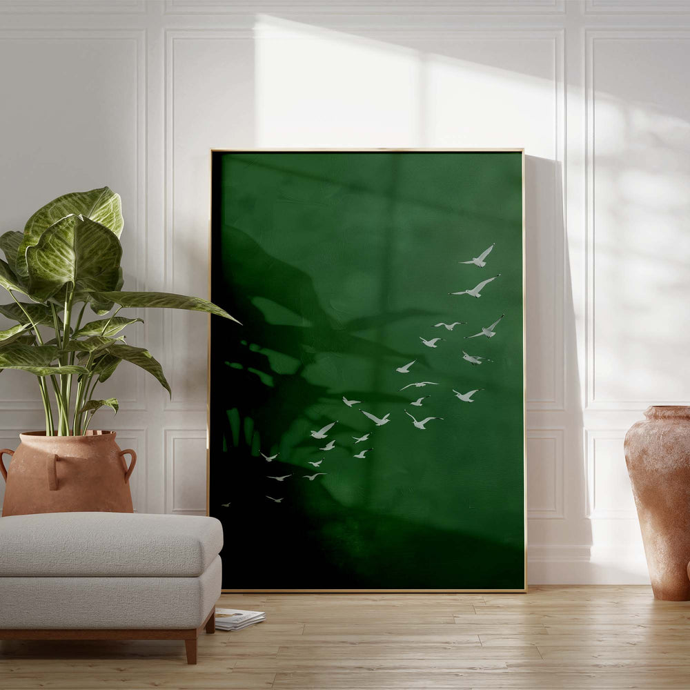 Emerald Flight Print Wall Art Moncasso