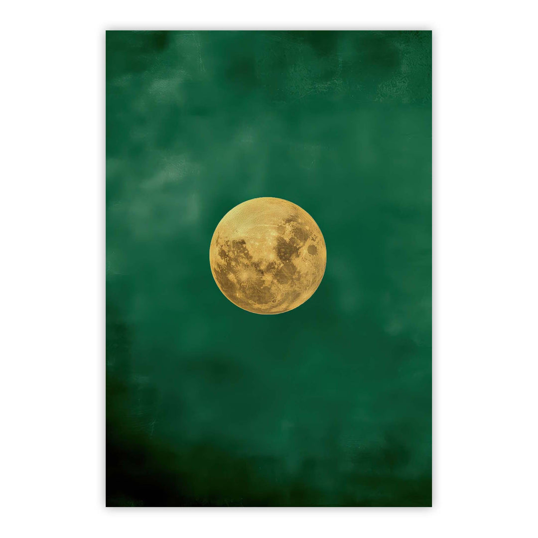Emerald Moon Print Wall Art Moncasso