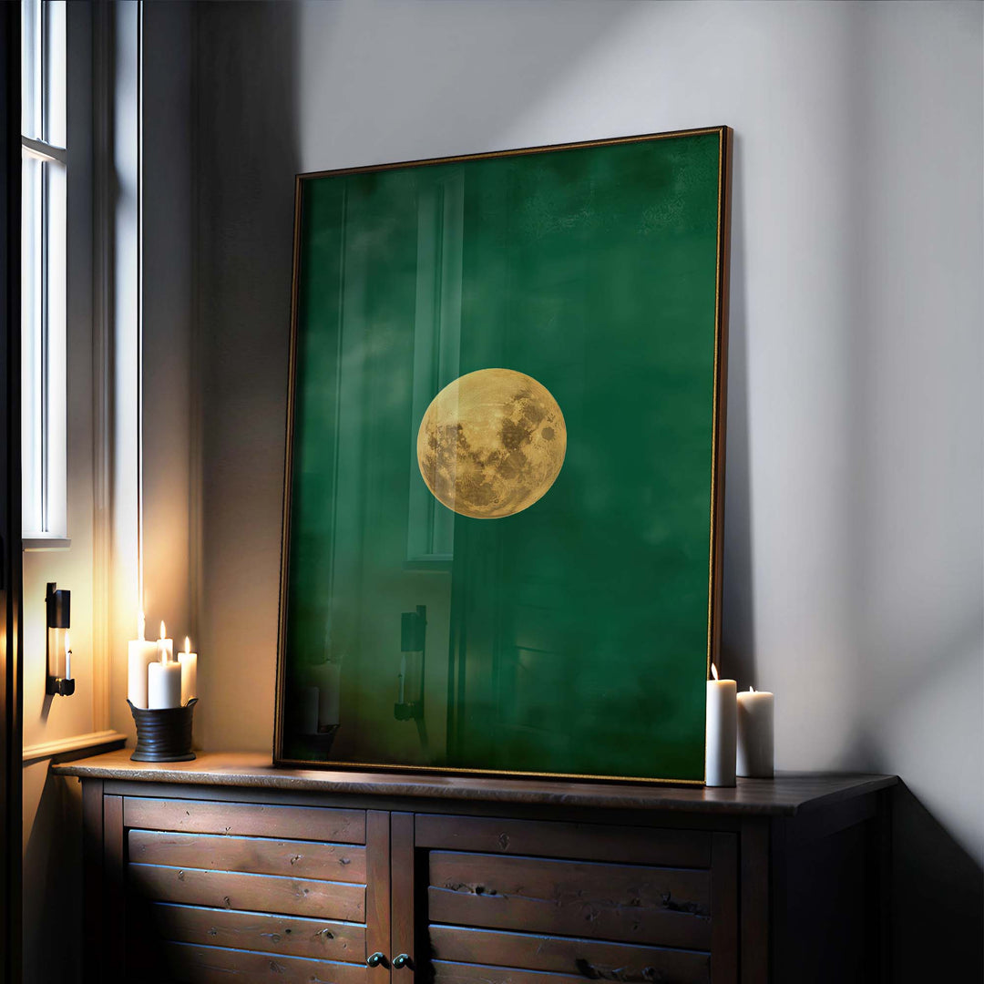 Emerald Moon Print Wall Art Moncasso