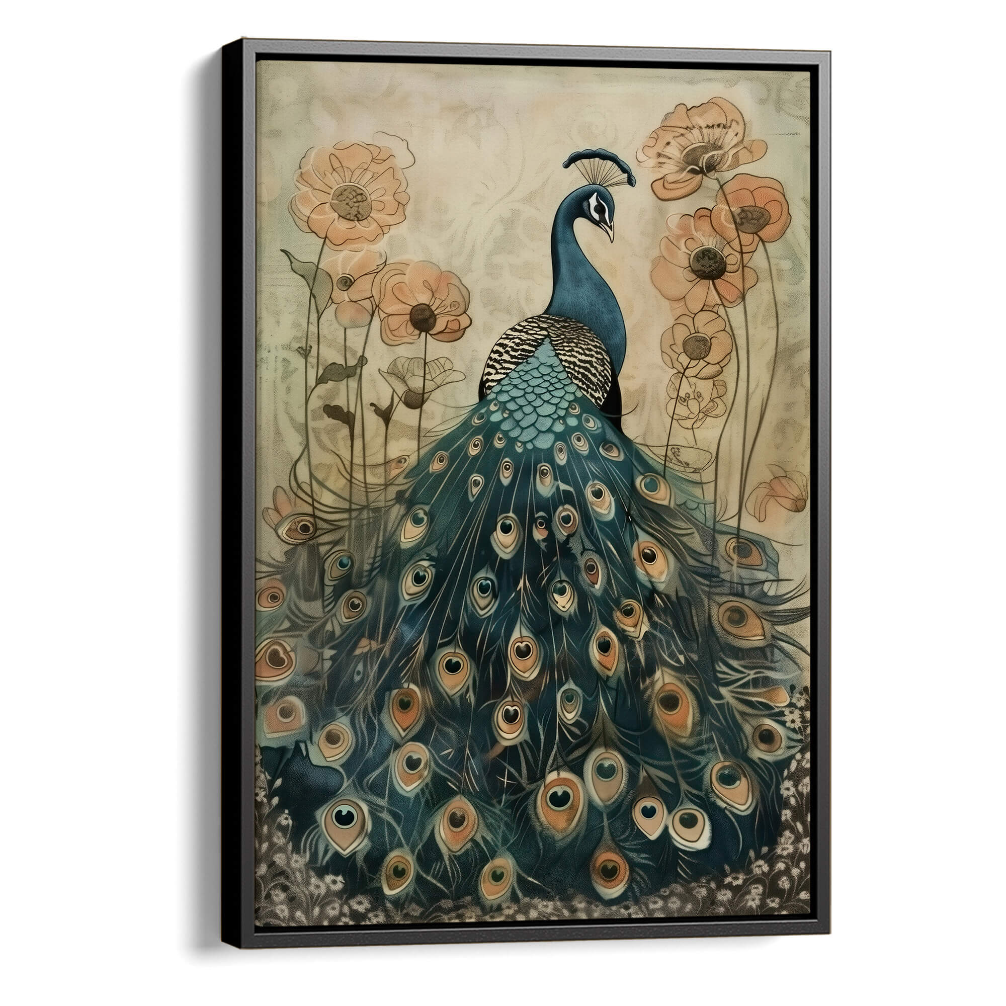 Enchanted Peacock No2 Print | Animal Canvas Wall Art for