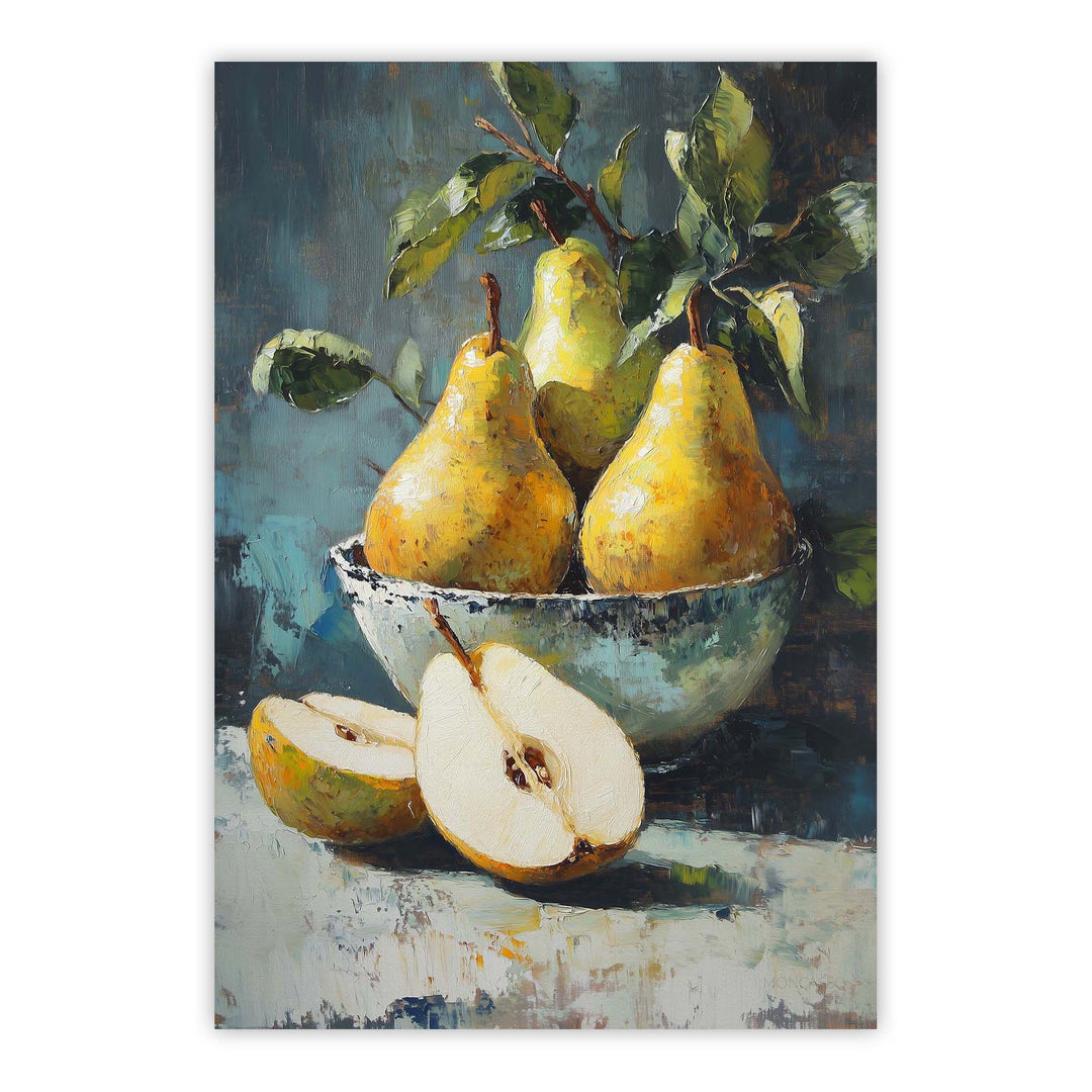 Golden Pears Print Wall Art Moncasso
