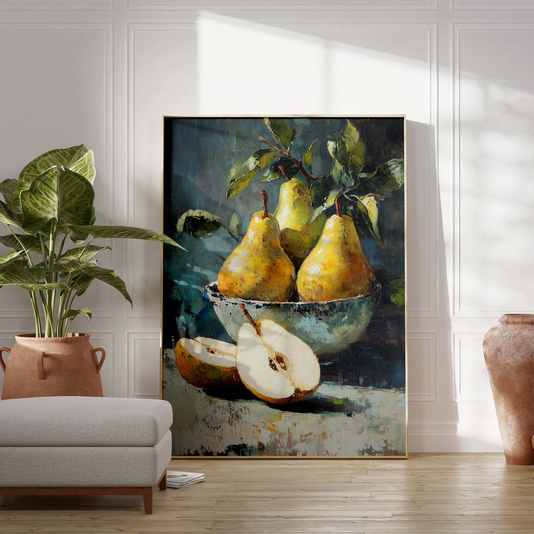 Golden Pears Print Wall Art Moncasso
