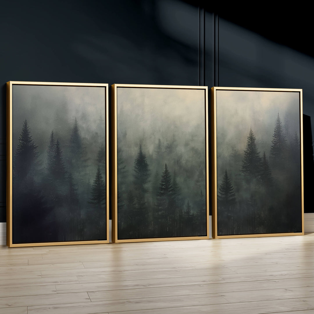 Forest Edge at Dusk Set of 3 Prints Wall Art Moncasso