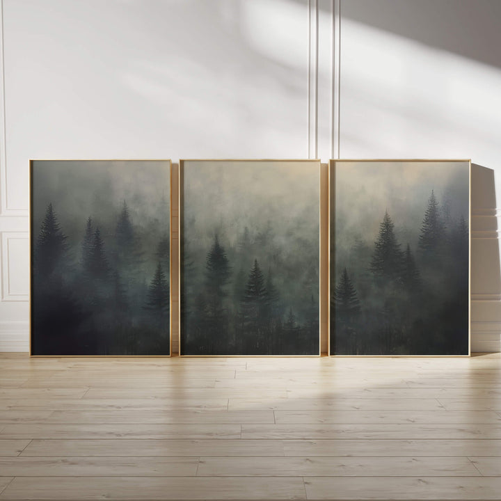 Forest Edge at Dusk Set of 3 Prints Wall Art Moncasso