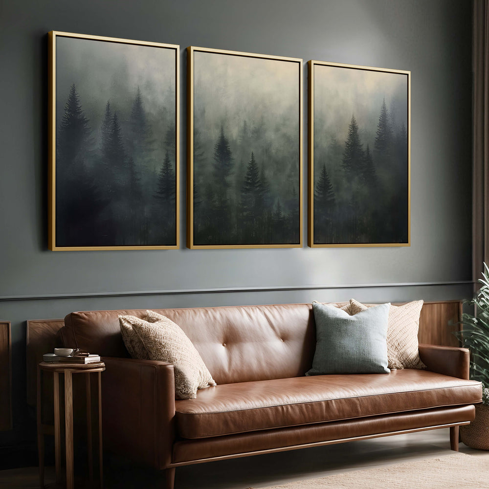 Forest Edge at Dusk Set of 3 Prints Wall Art Moncasso