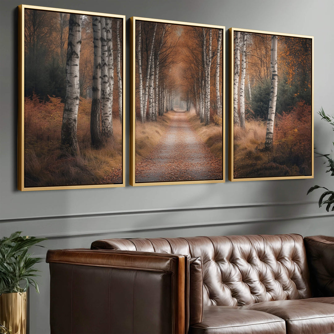 Forest Trail Set of 3 Prints Wall Art Moncasso