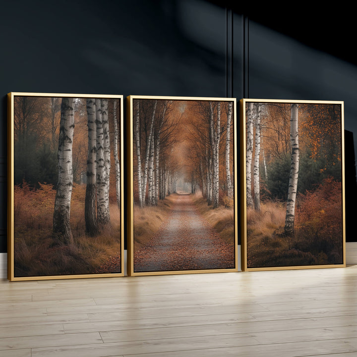 Forest Trail Set of 3 Prints Wall Art Moncasso