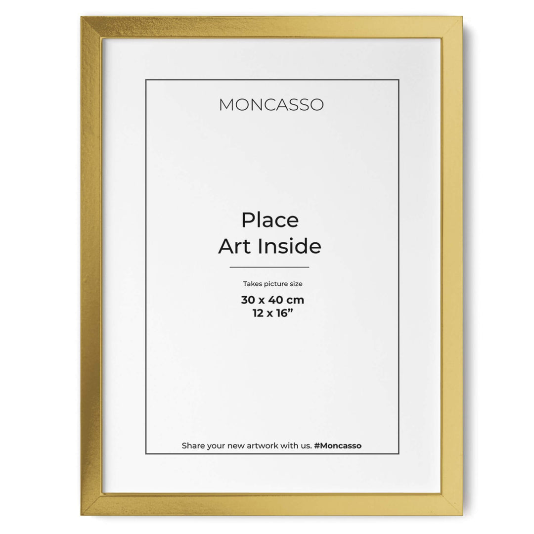 Gold Fine Art Frame, 12" x 16" in Frame Moncasso