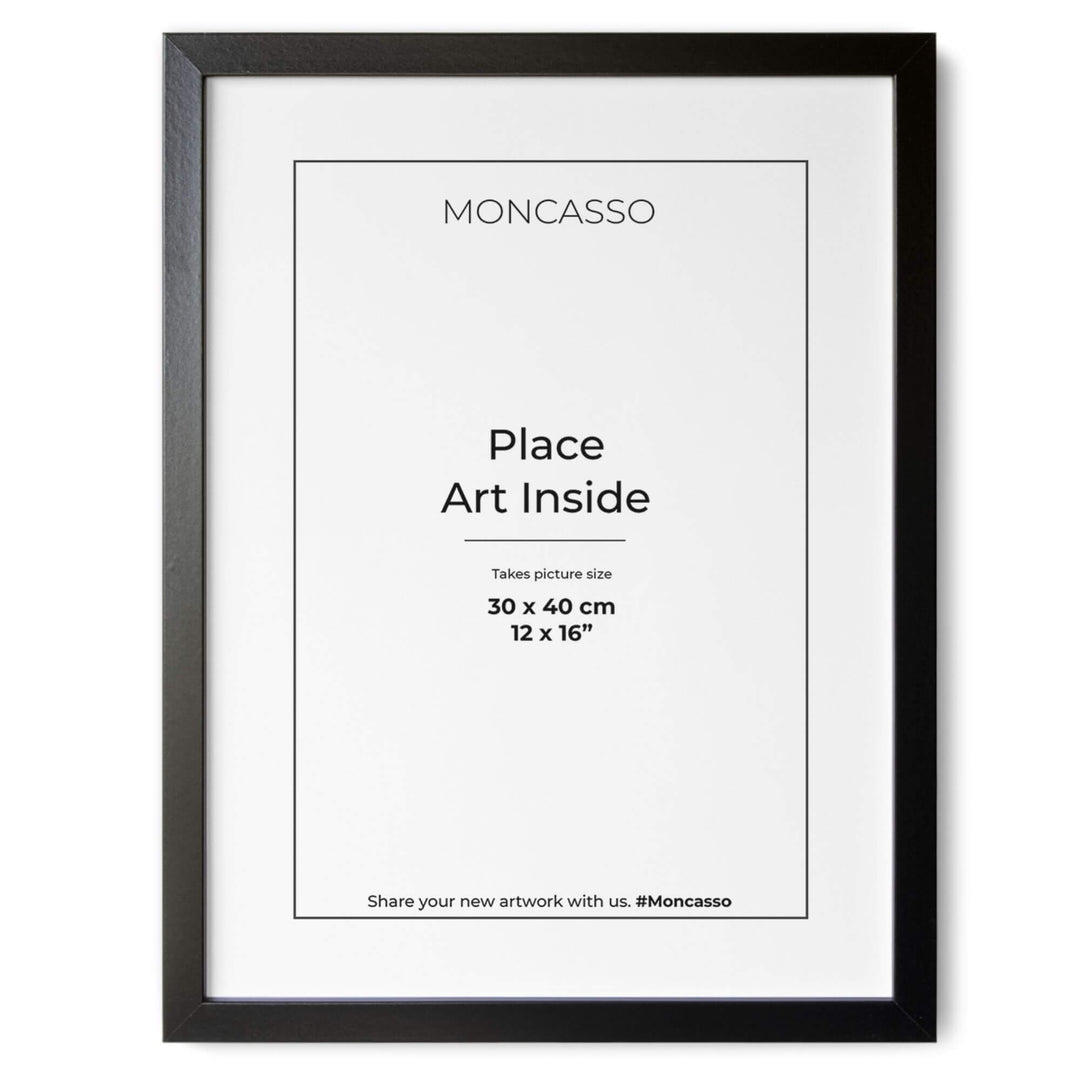 Black Fine Art Frame, 12" x 16" in Frame Moncasso