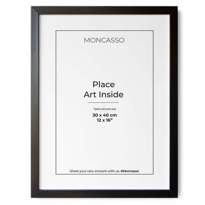 Black Fine Art Frame, 12" x 16" in Frame Moncasso