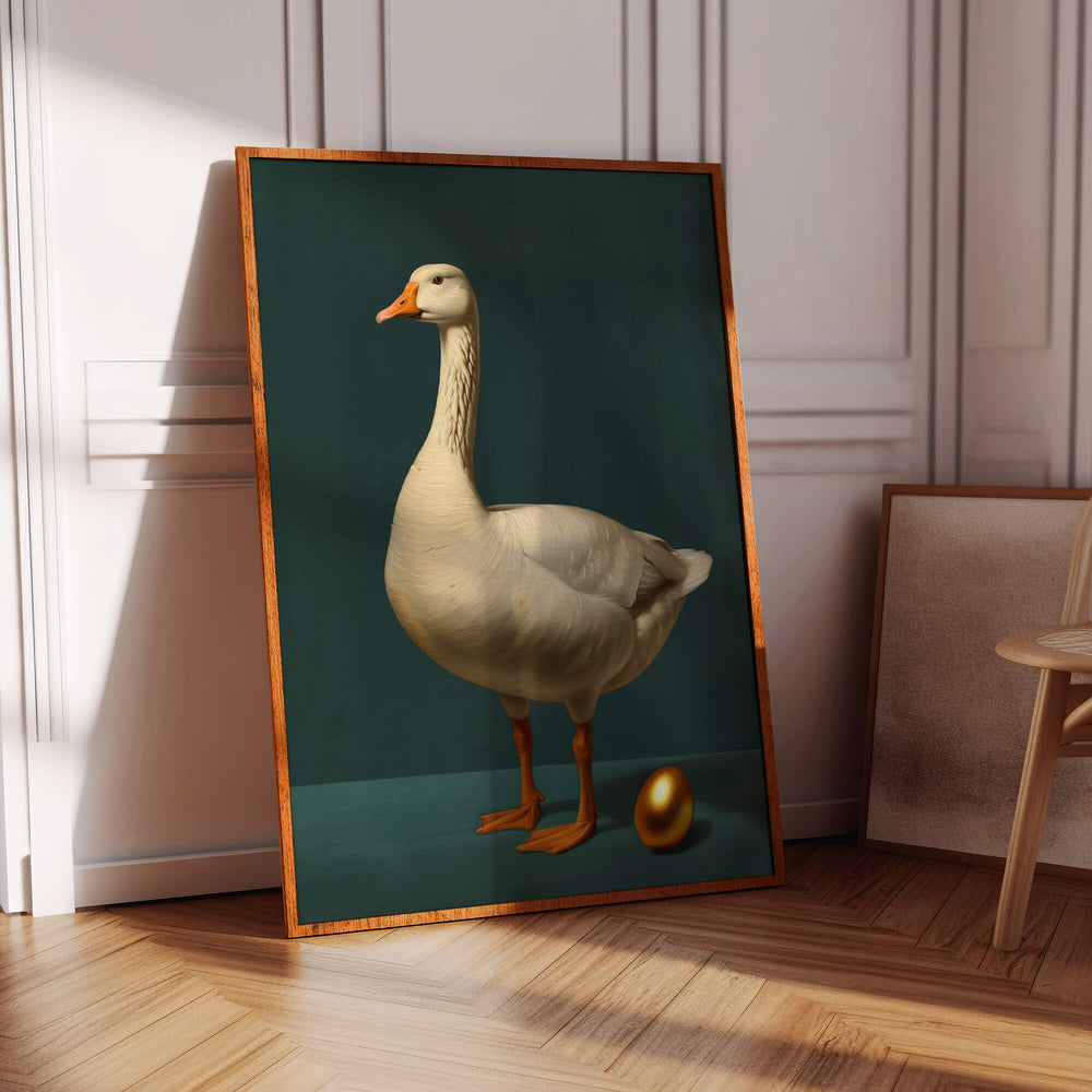 Goose and Golden Egg Print Wall Art Moncasso