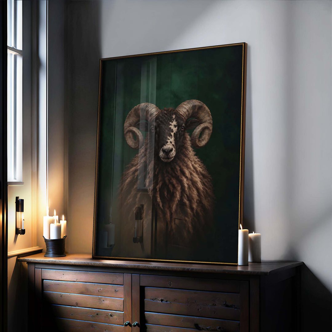Highland Ram Print Wall Art Moncasso