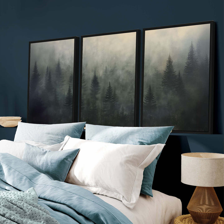 Forest Edge at Dusk Set of 3 Prints Wall Art Moncasso