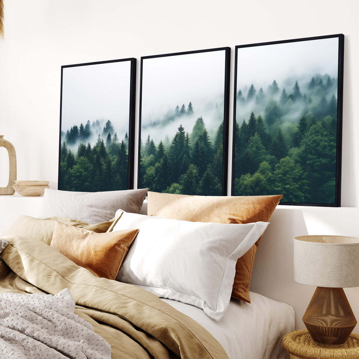 Nordic Forest Set of 3 Prints Wall Art Moncasso