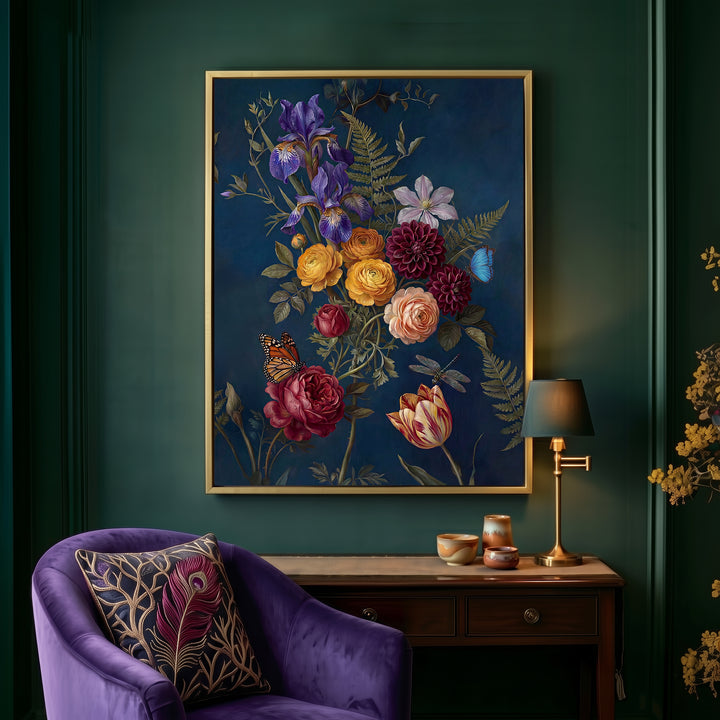 Indigo Botanical Print Wall Art Bilge Paksoylu
