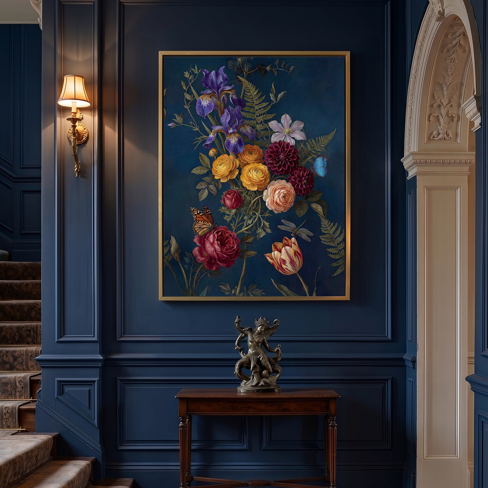 Indigo Botanical Print Wall Art Bilge Paksoylu