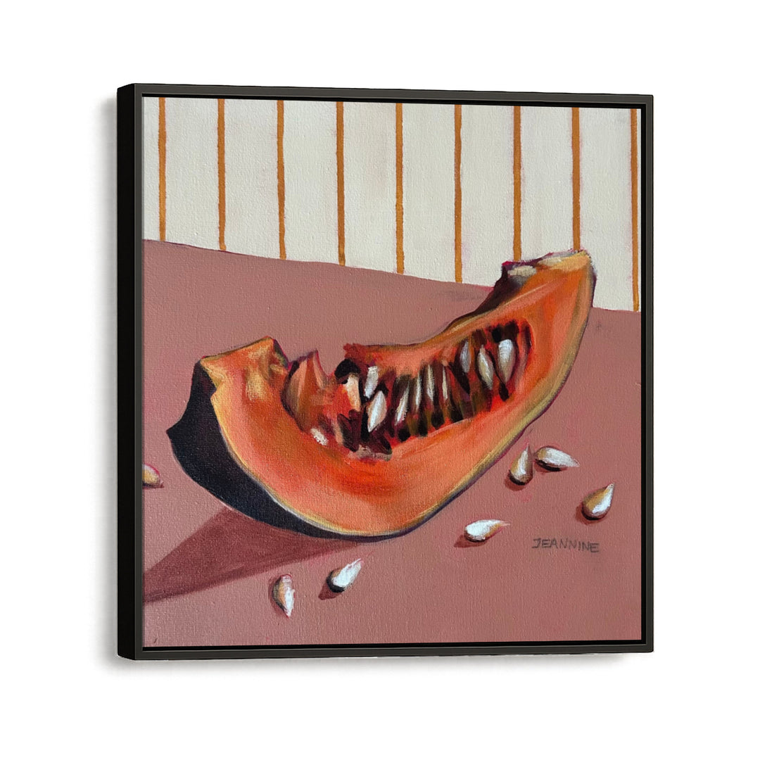 Snippets of Autumn Pumpkin by Jeannine Läderach, black on white