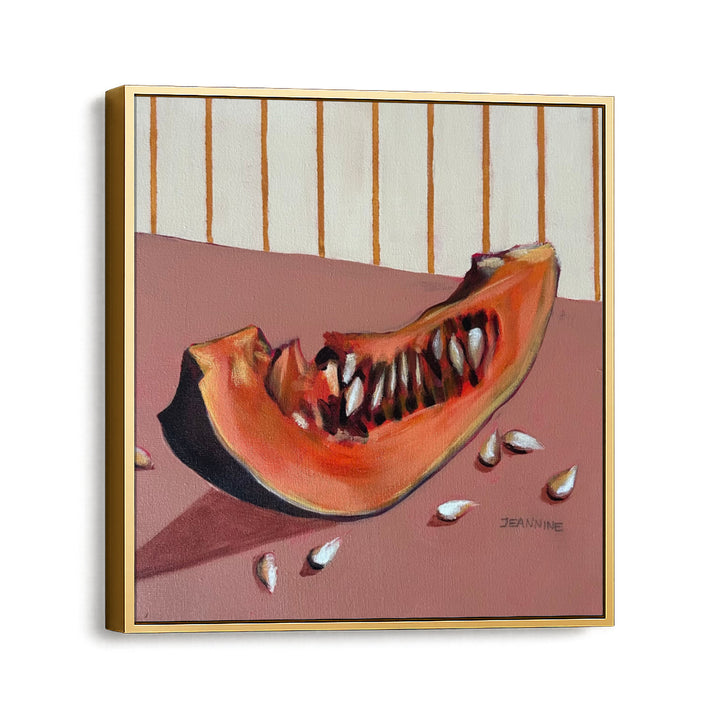 Snippets of Autumn Pumpkin by Jeannine Läderach, gold on white