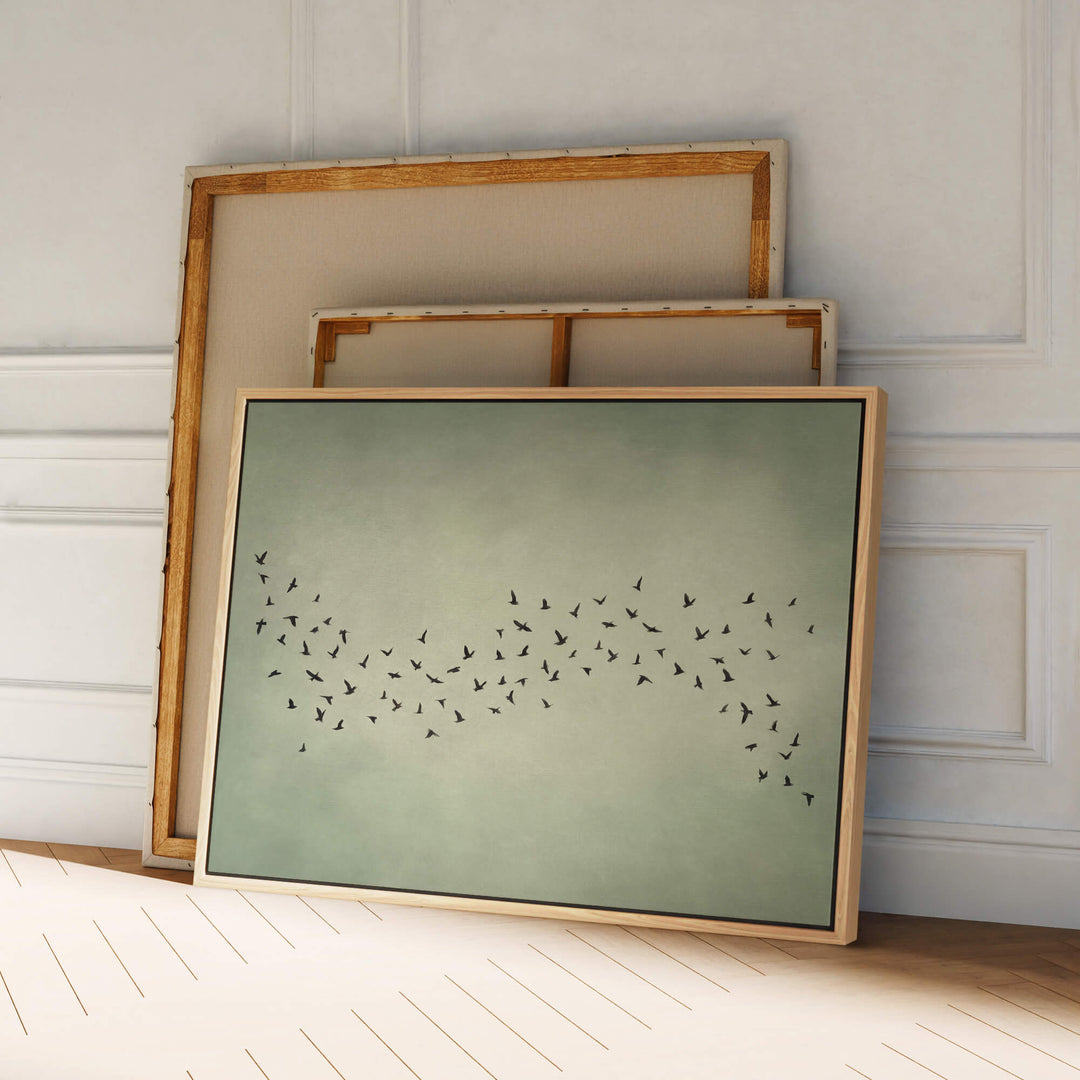 Japandi Murmur Sage Print Wall Art Moncasso
