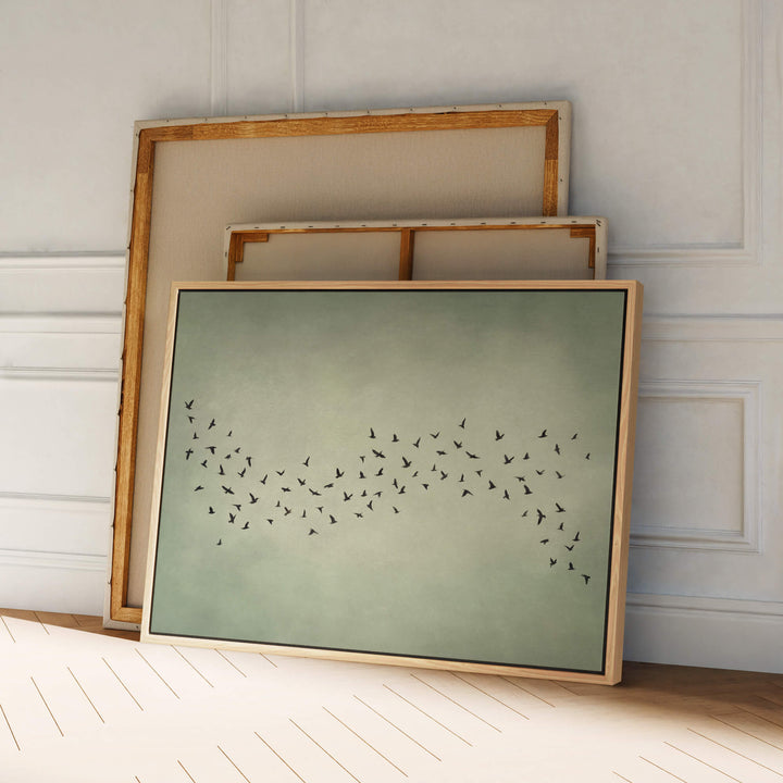 Japandi Murmur Sage Print Wall Art Moncasso