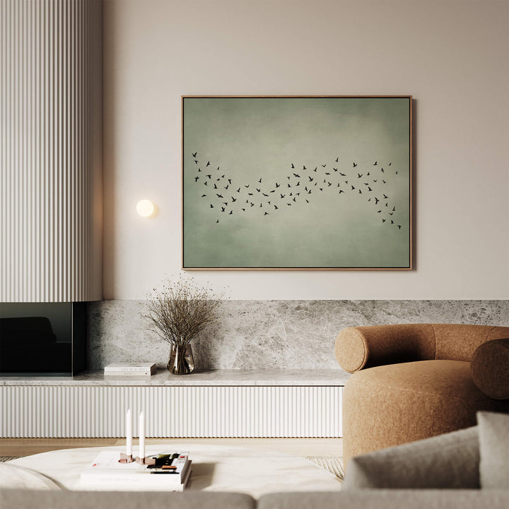 Japandi Murmur Sage Print Wall Art Moncasso