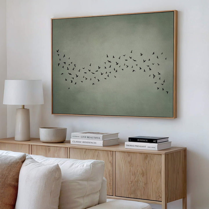 Japandi Murmur Sage Print Wall Art Moncasso